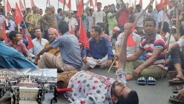 ৯ দফা দাবিতে পাটকল শ্রমিকদের ৯৬ ঘণ্টা ধর্মঘট চলছে