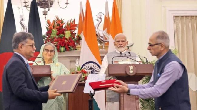 ছবি সংগৃহীত- শেখ হাসিনা ও নরেন্দ্র মোদীর উপস্থিতিতে চুক্তি ও সমঝোতা স্বাক্ষর